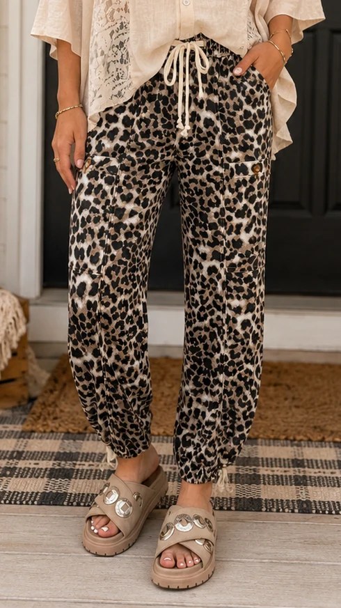 Black leopard joggers — HCC Edit