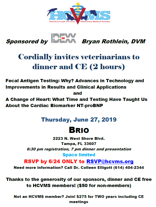 Earn practical veterinary continuing education online—and at your own pace. Dinner Continuing Education Credits June 27 2019 Hcvms