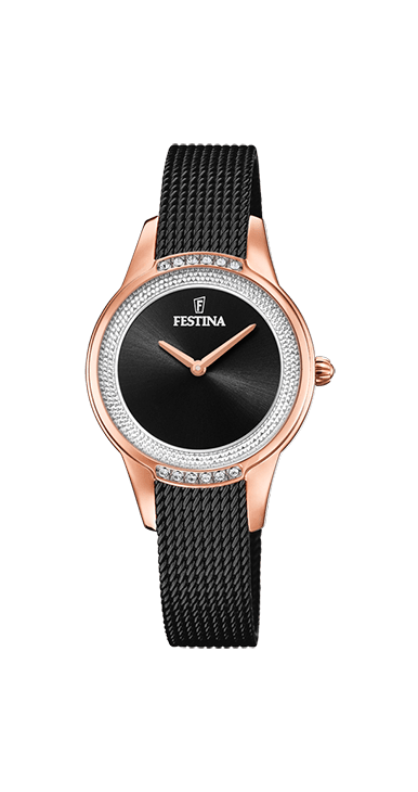FESTINA FEMME ACIER NOIR FOND NOIR Cristal F20496/2 | L'Horloger De Vern