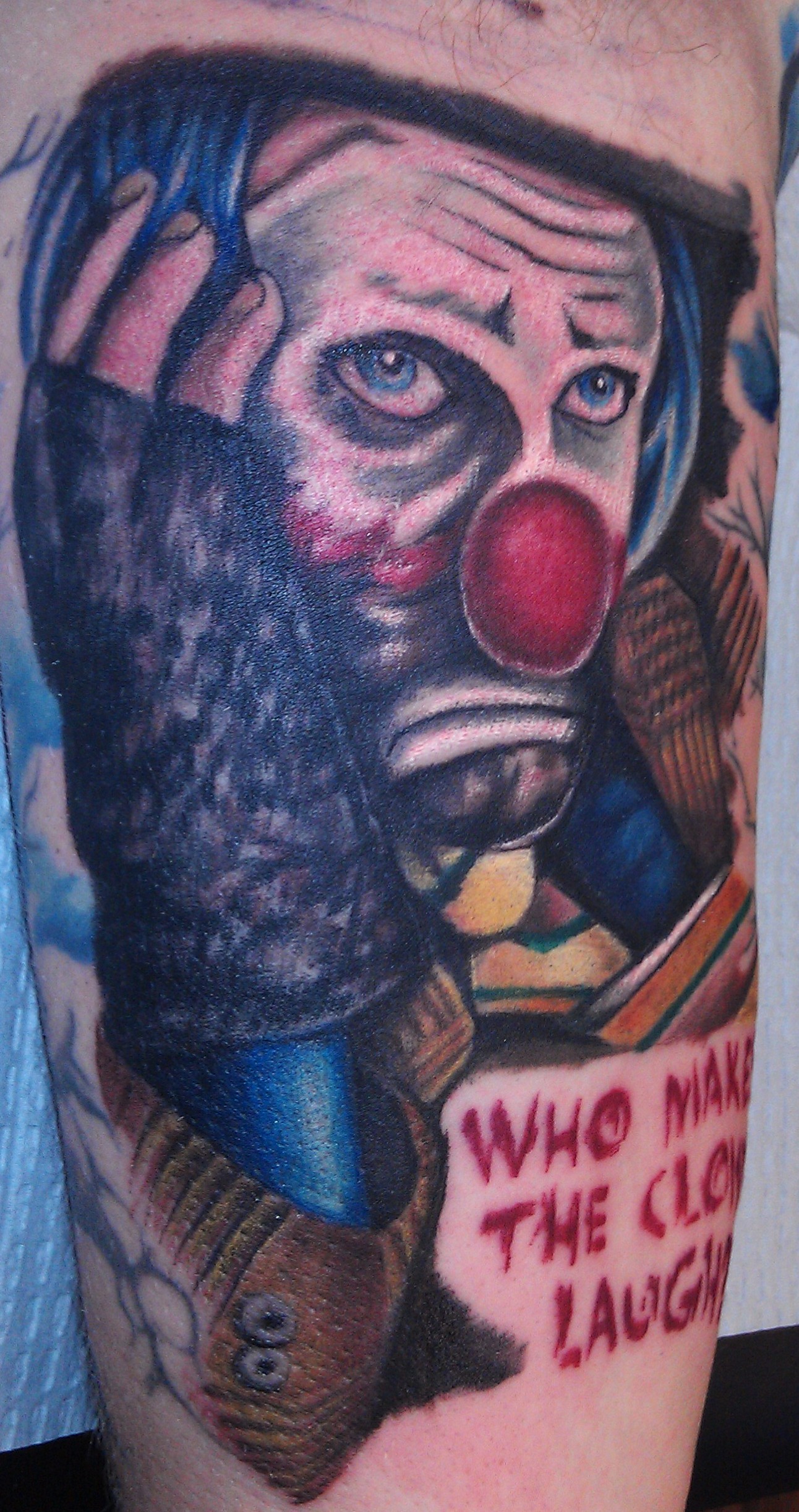 Who Makes The Clown Laugh? - Headless Hands Custom Tattoos 2444_x_1292_jpg