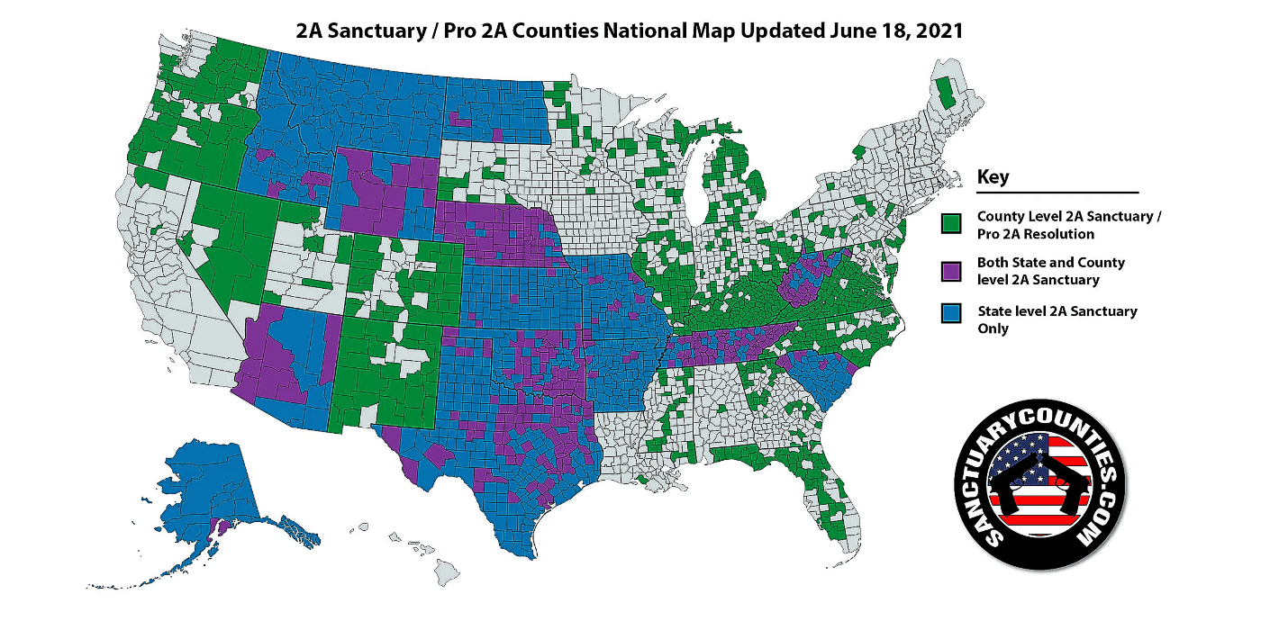 REPORT 61 Of US Counties Are Protected As 2nd Amendment Sanctuaries 2A Sanctuary Counties National Map Update 18JUN2021 Blog Resolution 1 
