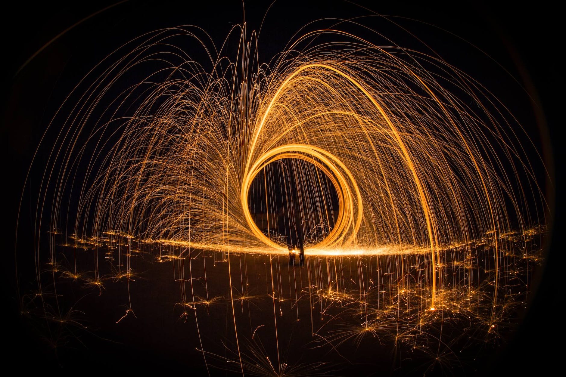 light painting at night