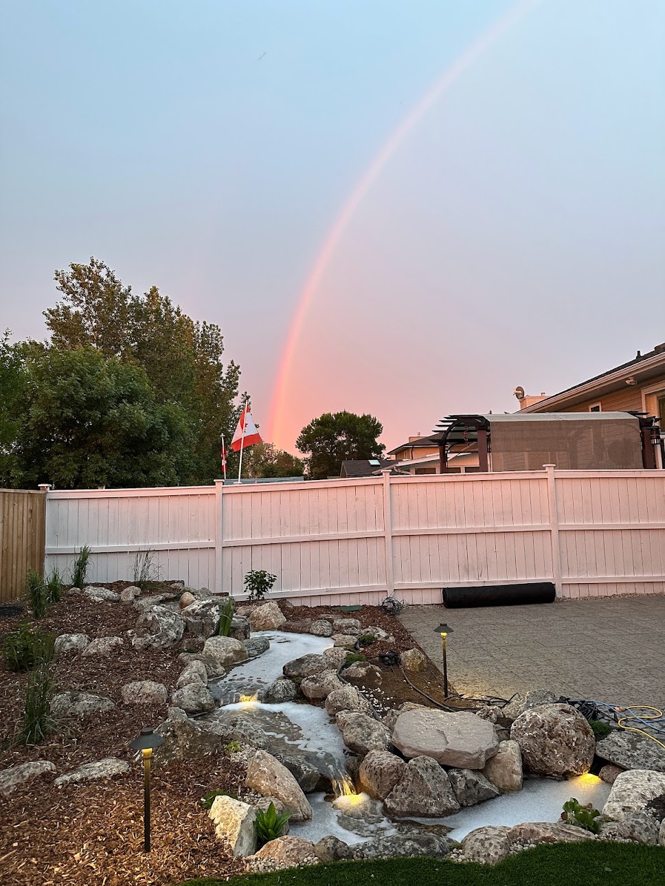 Head Tale Saturday Snap Rainbow Backyard