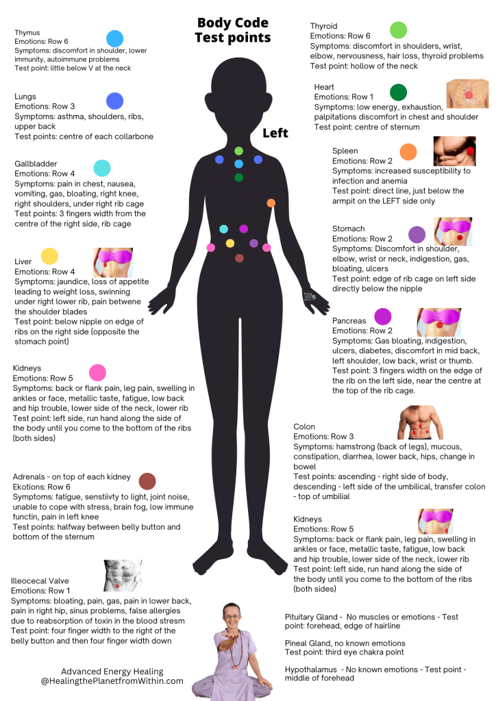 Soul Code Expression Emotion Code Chart Download - Healing the Planet from Within