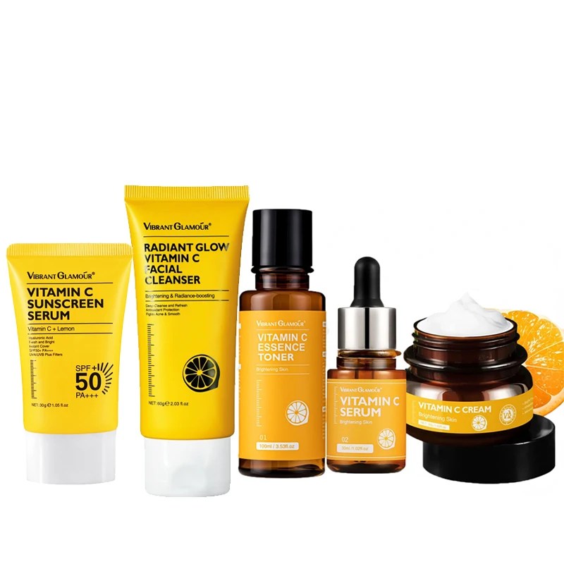 VIBRANT GLAMOUR Vitamin C 5-Piece Set Of Facial SkinCare Products
