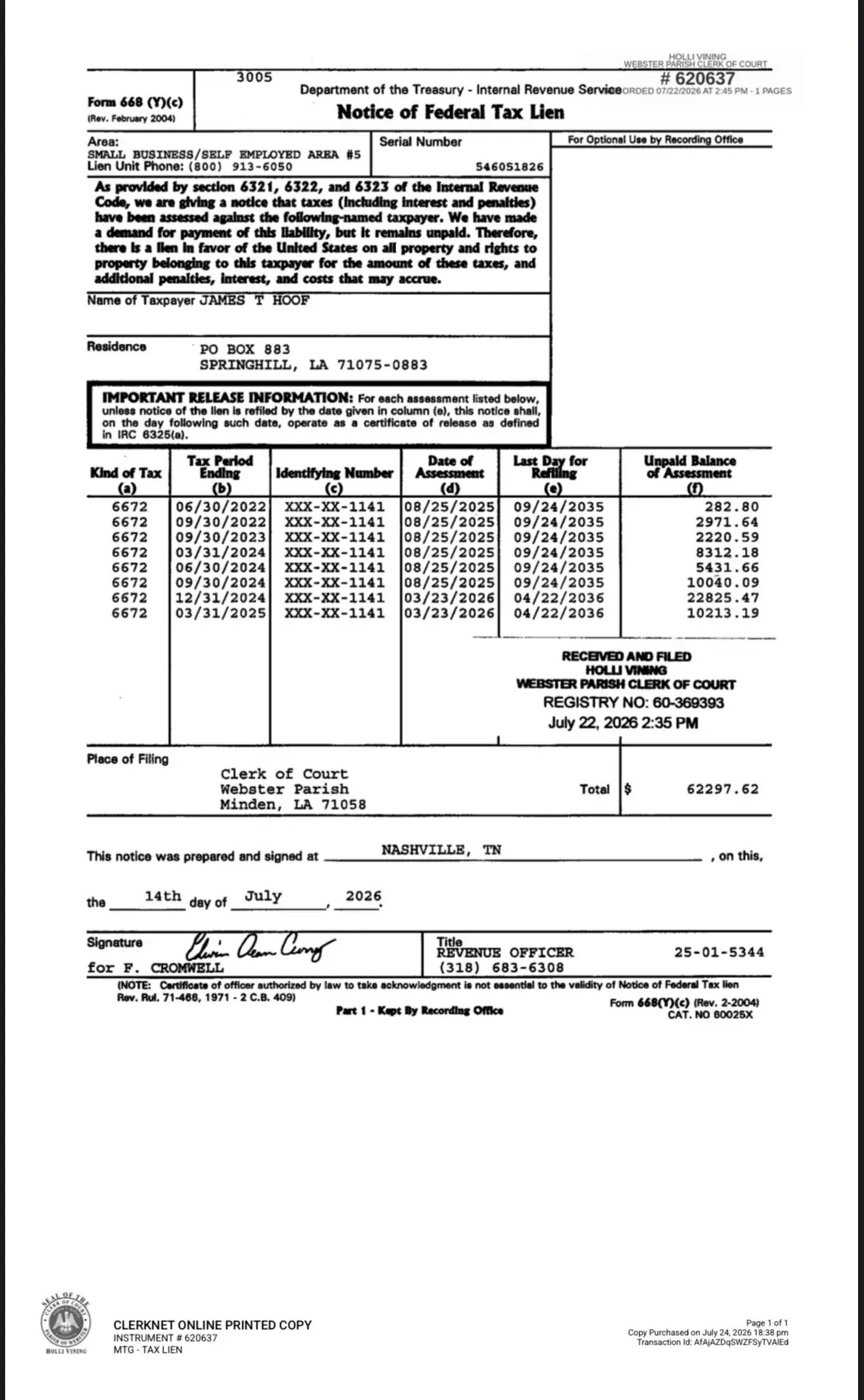 Federal Tax Lien