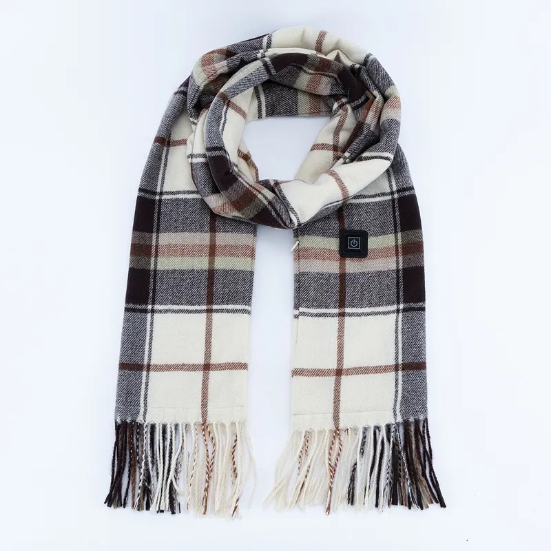 Cashmere Feel Plaid Heated Scarf