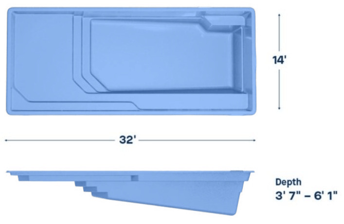 Latham Fiberglass Pool Model Apollo 14