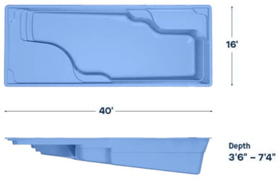 Latham Fiberglass Pool Model Ariel 16