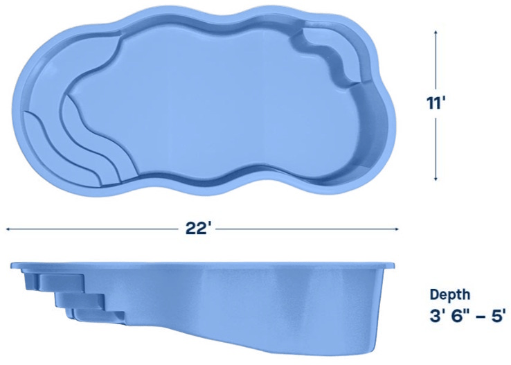 Latham Fiberglass Pool Model Aruba