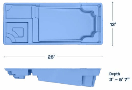 Latham Fiberglass Pool Model Astoria 12
