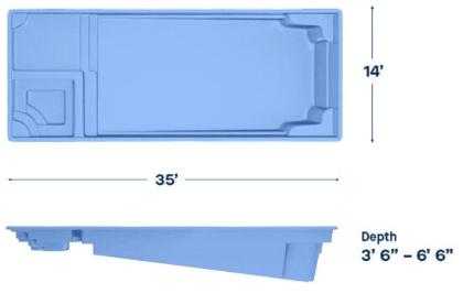 Latham Fiberglass Pool Model Astoria 14