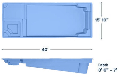 Latham Fiberglass Pool Model Astoria 16
