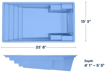 Latham Fiberglass Pool Model Athens 13.23