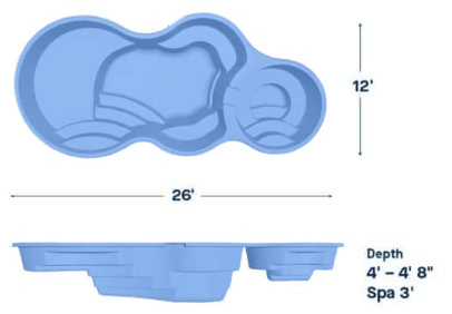 Latham Fiberglass Pool Model Axiom 12 Deluxe