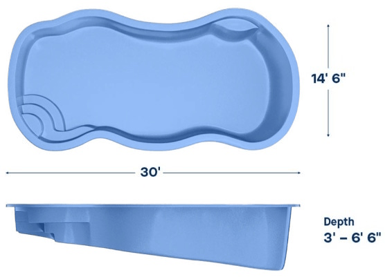 Latham Fiberglass Pool Model Bay Isle