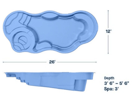 Latham Fiberglass Pool Model Bermuda 12 Deluxe