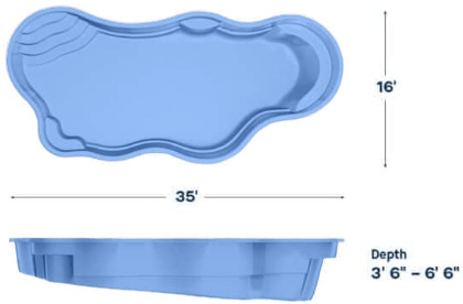 Latham Fiberglass Pool Model Bermuda 16.35