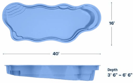 Latham Fiberglass Pool Model Bermuda 16.40