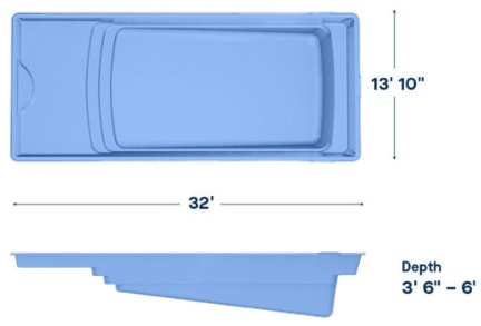 Latham Fiberglass Pool Model Cayman 14