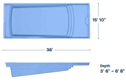 Latham Fiberglass Pool Model Cayman 16