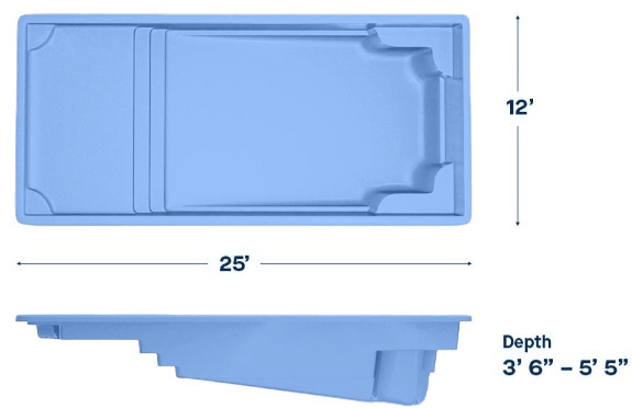 Latham Fiberglass Pool Model Corinthian 12