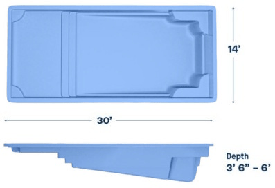Latham Fiberglass Pool Model Corinthian 14