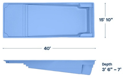 Latham Fiberglass Pool Model Corinthian 16