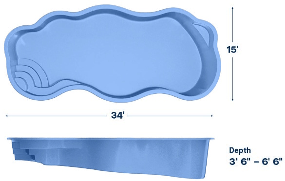 Latham Fiberglass Pool Model Coronado