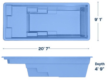 Latham Fiberglass Pool Model Enchantment 9.21