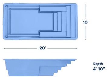 Latham Fiberglass Pool Model Milan 10.20