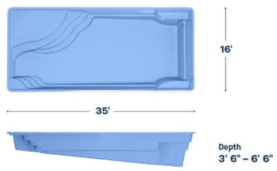 Latham Fiberglass Pool Model Olympia 16