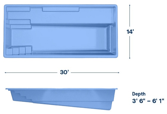 Latham Fiberglass Pool Model Providence 14