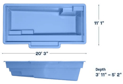 Latham Fiberglass Pool Model Tuscan 11.20