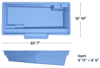 Latham Fiberglass Pool Model Tuscan 13.24