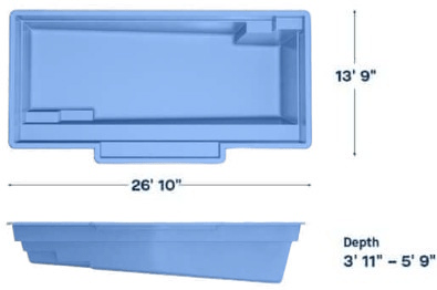 Latham Fiberglass Pool Model Tuscan 14.27