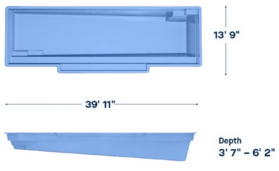 Latham Fiberglass Pool Model Tuscan 14.40