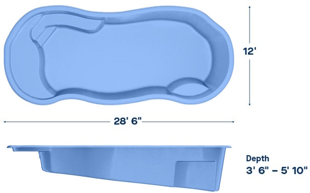 Latham Fiberglass Pool Model Vista Isle