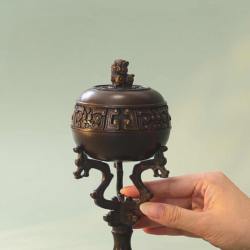 中国古来の青銅器　方てい香炉 殷王朝様式青銅香炉、博物館レプリカ