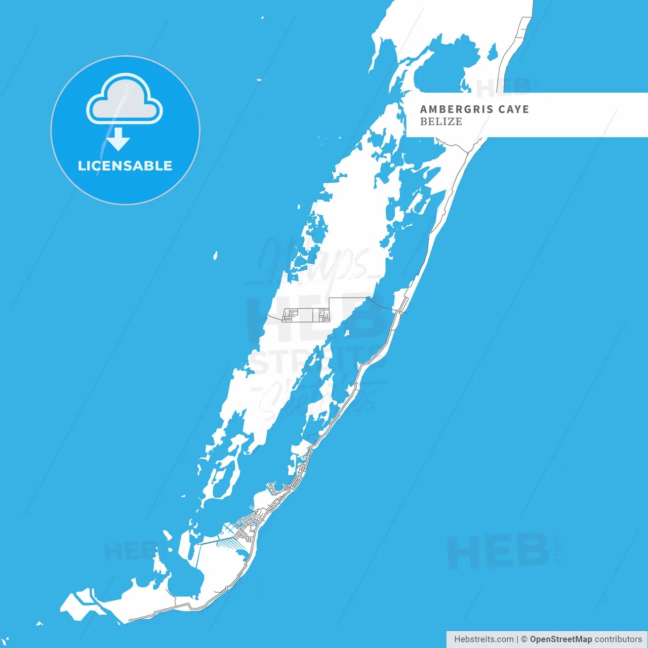 Map Of Ambergris Caye Island HEBSTREITS