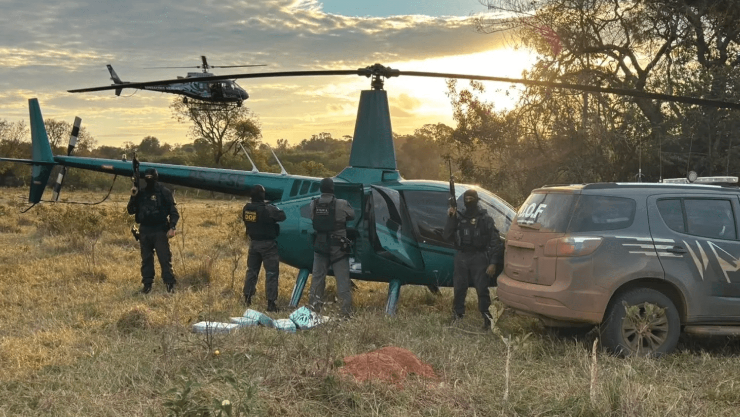 Interceptan en Brasil un helicóptero con 346 kilos de cocaína que habría salido de Bella Vista Norte