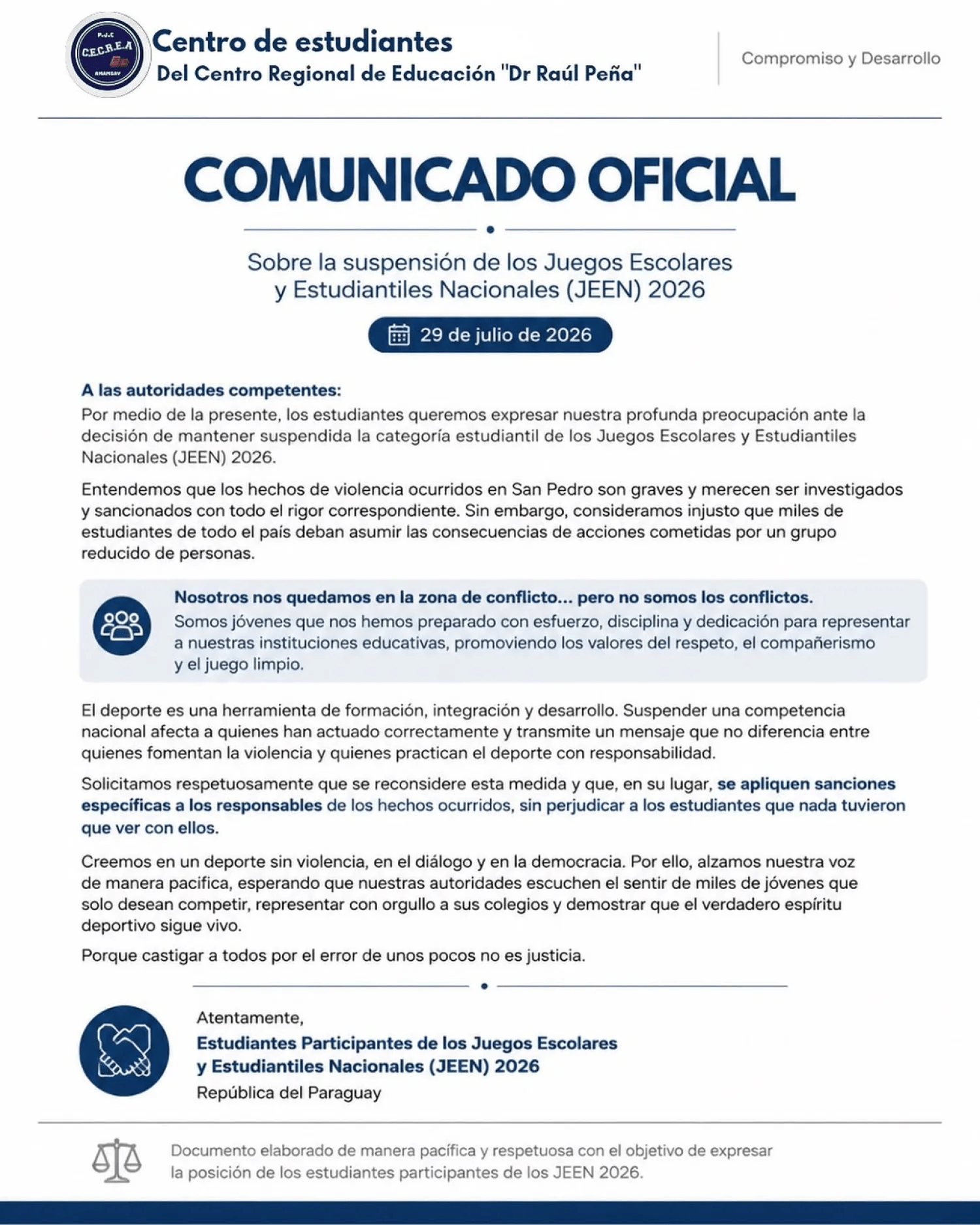Mantienen suspensión de categoría estudiantil de los Juegos Escolares y Estudiantiles mientras estudiantes piden una revisión de la medida