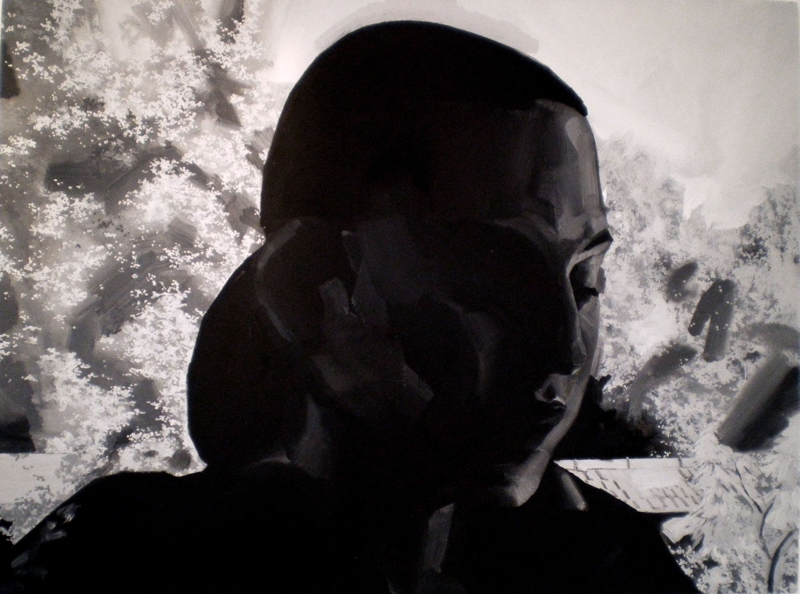 V. absorbée, 2008, huile sur toile, 110 x 150 cm