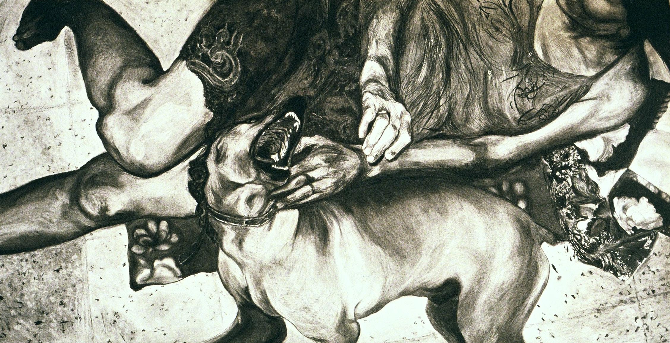 S. et Raad, 2007, fusain sur papier, dimensions perdues