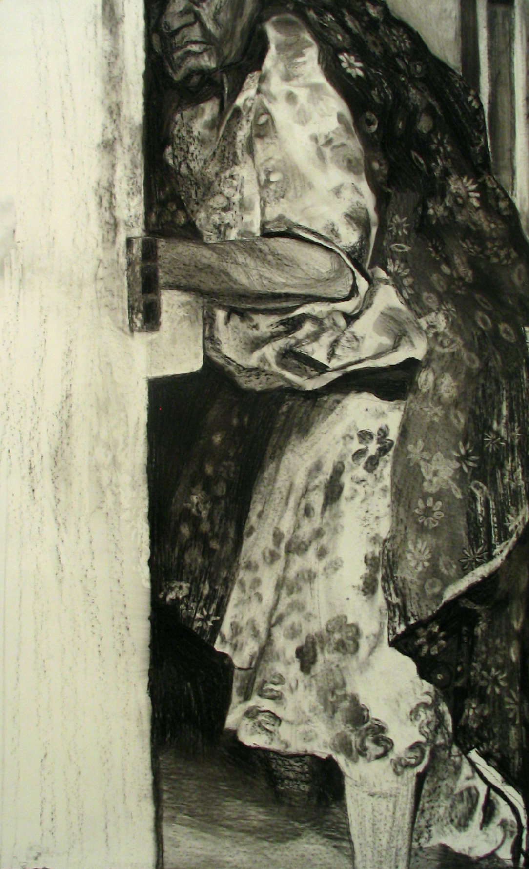 Grand-mère M., 2007, fusain sur papier, 150 x 90 cm