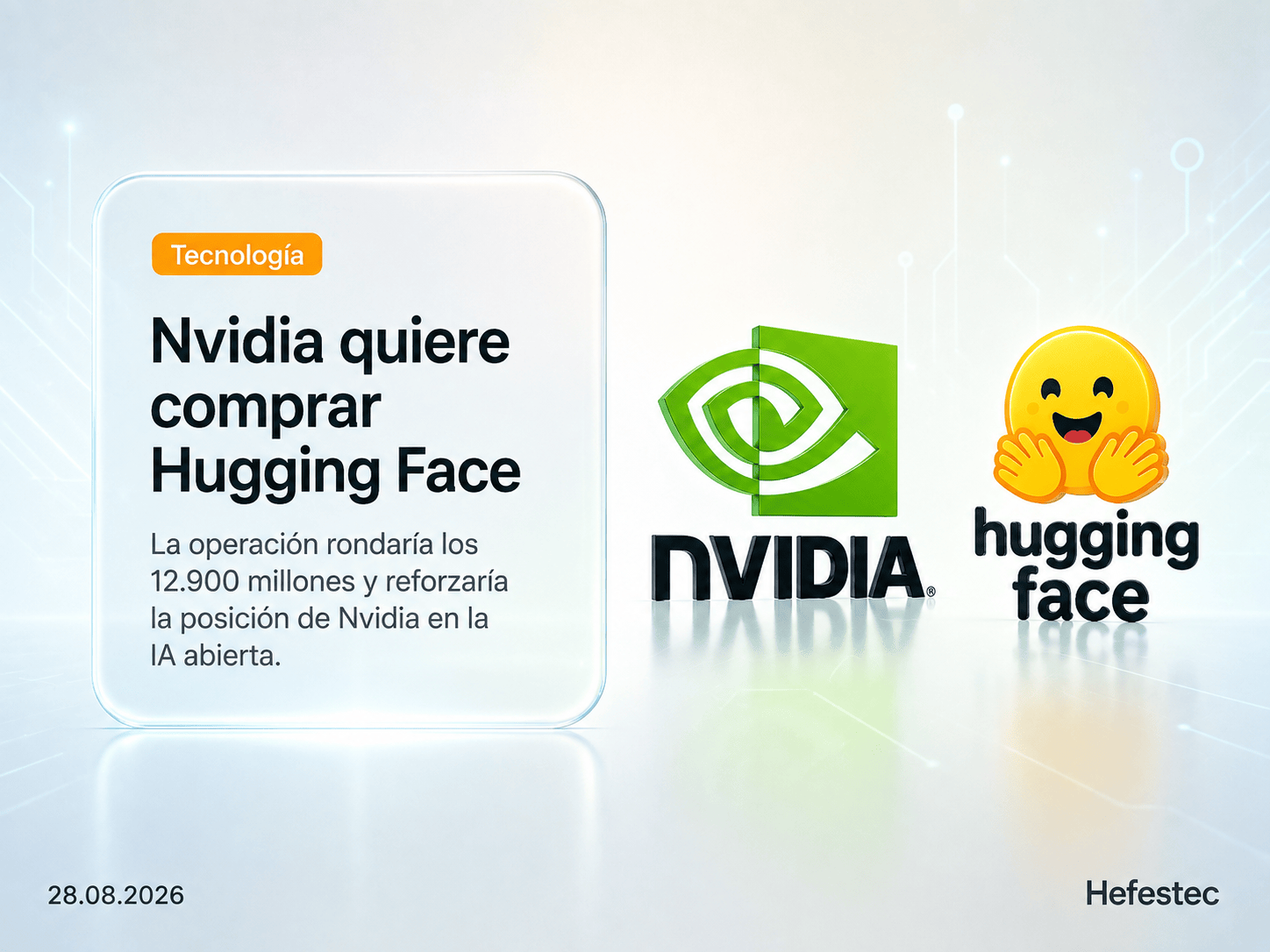 Nvidia y Hugging Face ante una posible operación valorada en 12.900 millones de dólares