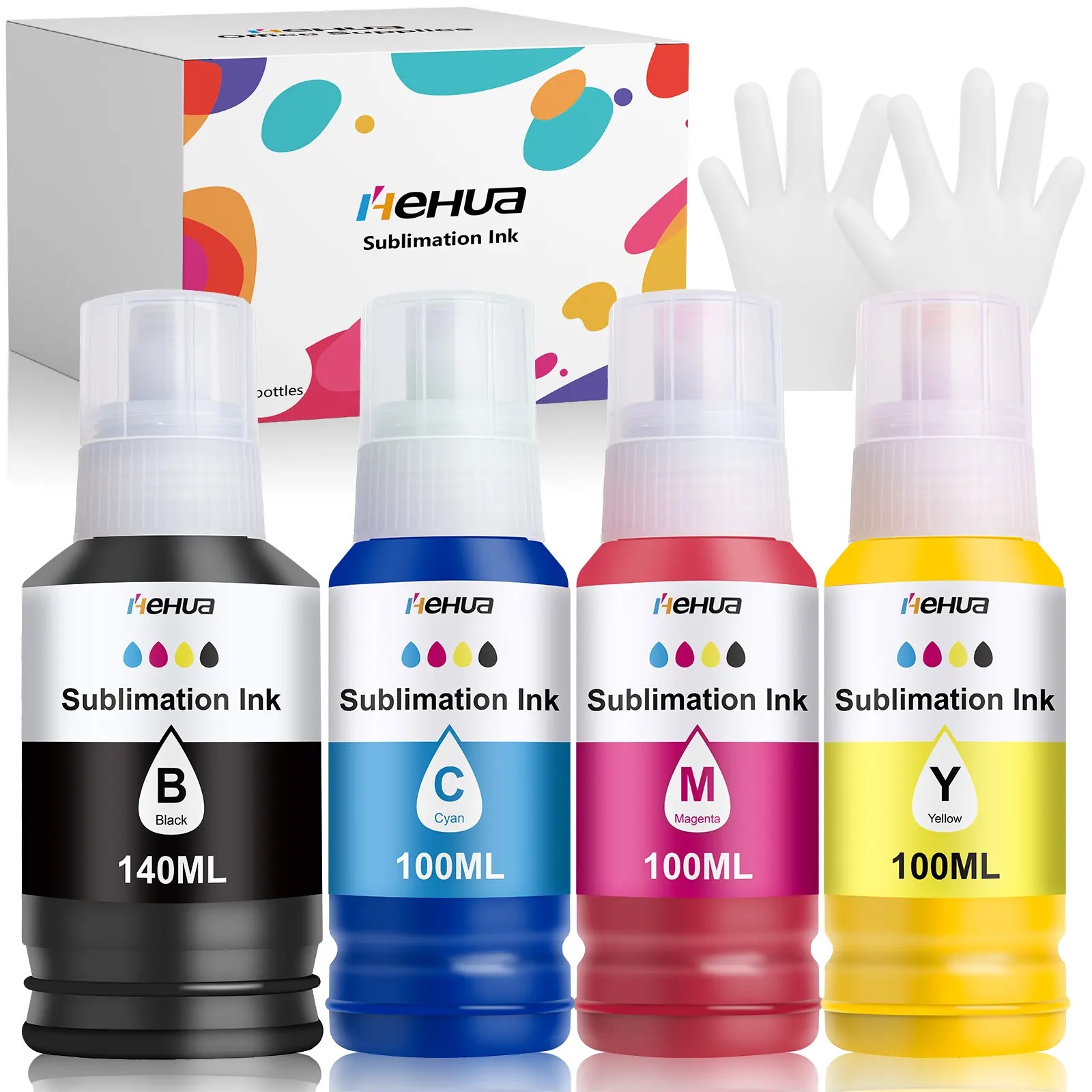 hehua 440ML tinta de sublimaci??n multipack para Epson EcoTank ET-2810 ET-2820 ET-2830 ET-2815 ET-4810 ET-2850 ET-2856 ET-2870 ET-4800 EcoTank impresora para transferencia de calor camisetas taza vasos