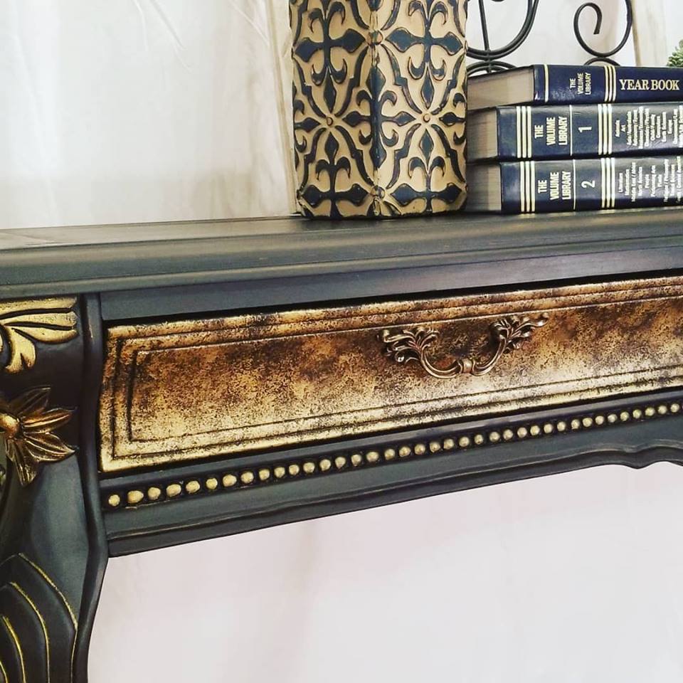 Black and Gold Sofa Table