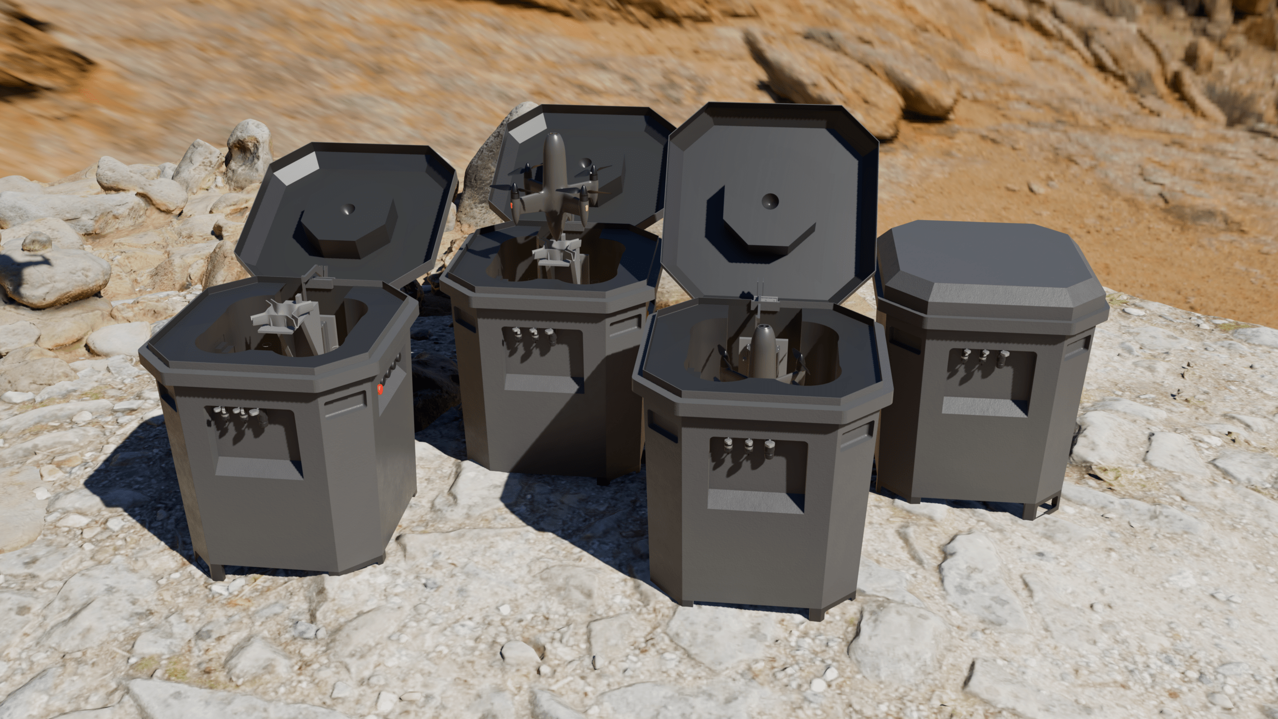 HEISHA rocket-style drone dock delivers mission readiness within 3 seconds. Rugged dustproof drone-in-a-box station built for VTOL UAVs, ideal for emergency patrol, perimeter security and remote industrial monitoring. Custom solutions available.
