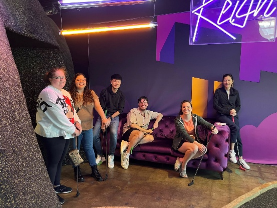 lab members at mini golf